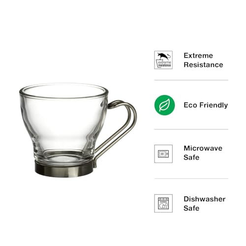 Oslo Espresso Glass Cups 4 Set 3.75 Oz (4 Count)
