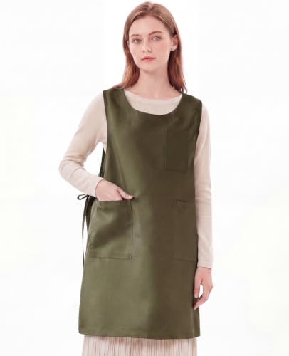 Unisex Cobbler Apron with 3 Deep Pockets Smock Vest Apron