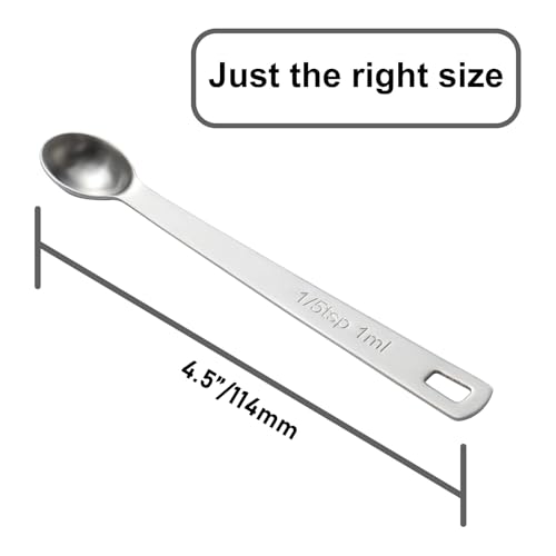 2PCS 1/5tsp(1ml) Mini Measuring Spoon, Small Teaspoon for Tiny Amounts