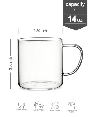 Glass Coffee Mugs (4 Count)