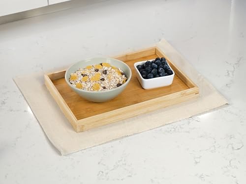 Natural Bamboo Serving Tray Platter 13 x 9 Rectangular