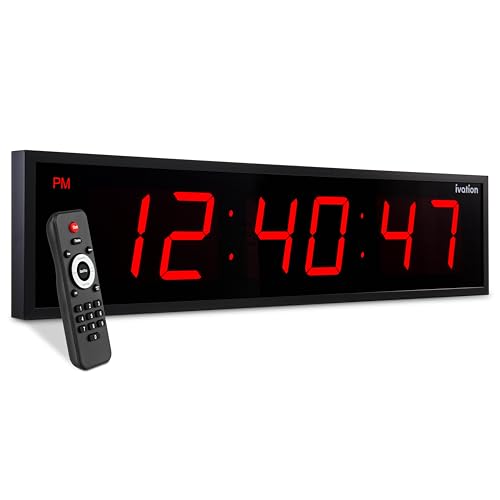 Oversized Digital Wall Clock with Large LED Display & Timer