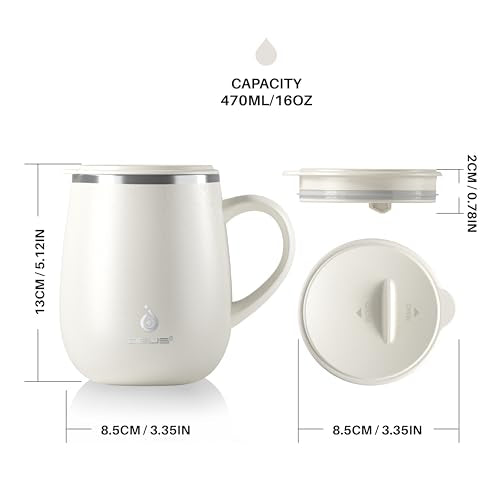 16 oz Insulated Coffee Mug with Lid and Handle