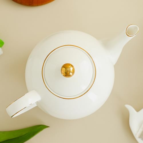 30oz White Porcelain Teapot