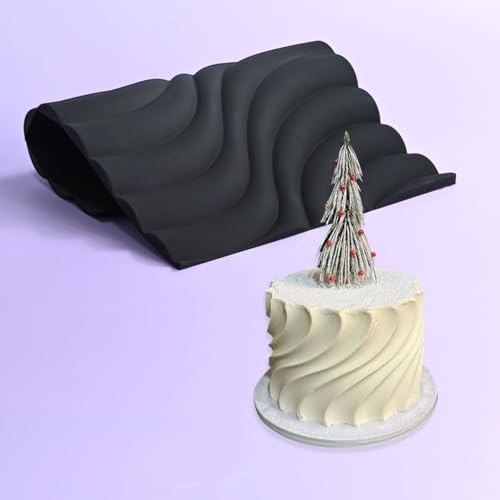 Fondant Silicone Mold for Cake Decoration Cake Border Downsand Pattern Impression Mat Fondant Embossing Stencil for DIY Cookies