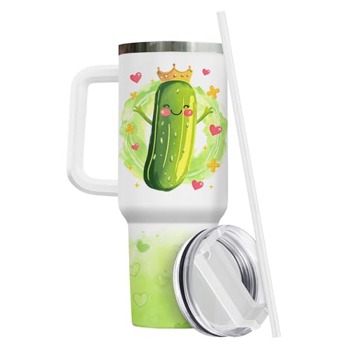 Funny Pickle Just Girl Who Loves 40 oz Tumbler with Handle