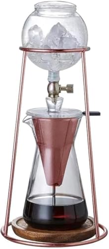 Modern Iced Coffee Cold Brew Coffee Maker Slow Drip Coffee Machine Stainless Steal Copper Color 400mL Borosilicate Glass