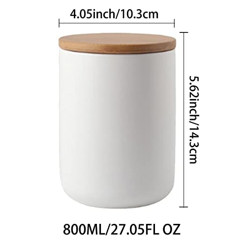 Ceramic Food Storage Jar Canister Modern Design Food Canisters with Airtight Seal Bamboo Lid