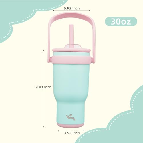 30 oz Tumbler with Handle and Straw