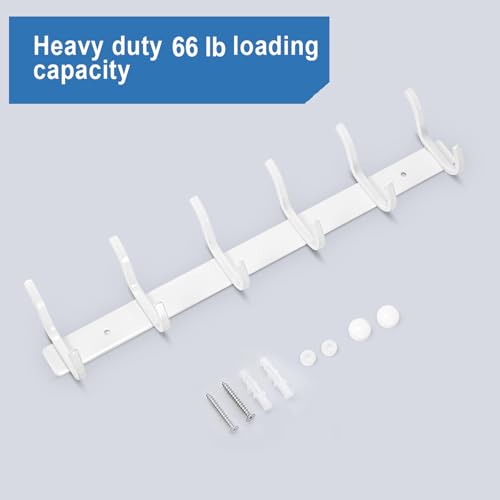 17 Inch Coat Rack Wall Mount with 6 Hooks (2 Count)