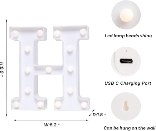 Rechargeable LED Letter Lights Sign Marquee Light Up Letters Sign for Night Light Wedding (27 Count)
