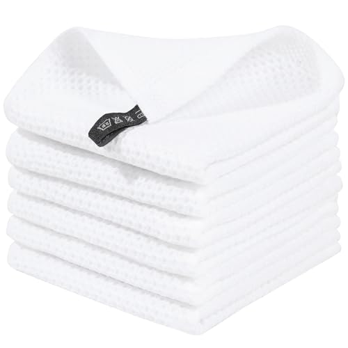 100% Cotton Waffle Weave Kitchen Dish Cloths 6 (6 Count)