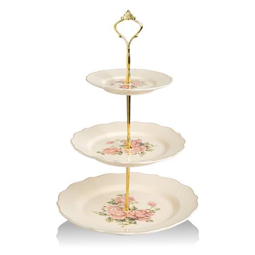 Sweejar 3 Tier Ceramic Cake Stand Wedding