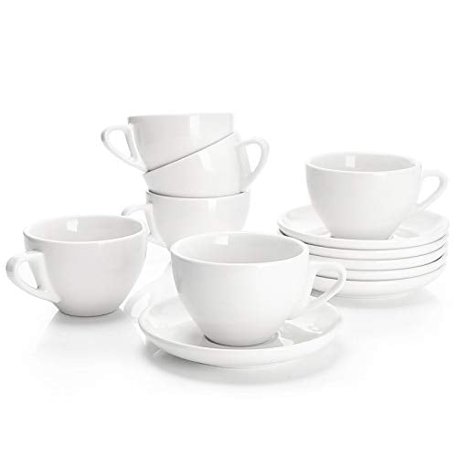 6 Ounce Cappuccino Cups with Saucers (6 Count)