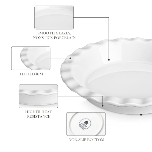 40 Oz Ceramic Pie Pan Set of 2 (2 Count)