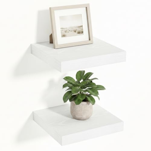 White Floating Shelves 12 X 12 Inches (2 Count)