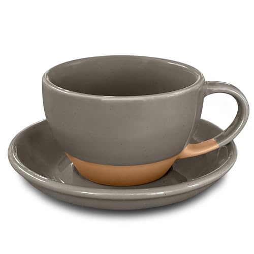 Ceramic Latte Art Mug With Saucer