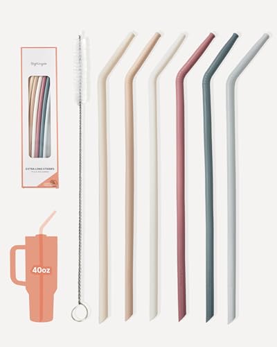 14” Silicone Tumbler Straws (6 Count)