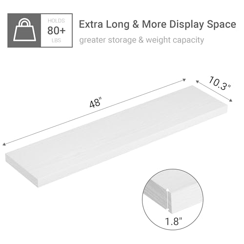 Single Floating Shelves 48x10” Set of 1