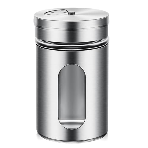 1 Pcs Spice Shakers Set with Adjustable Holes & Glass Window