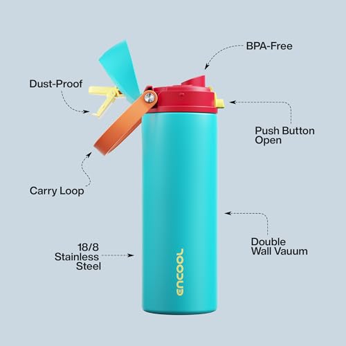 Insulated Water Bottle with Straw