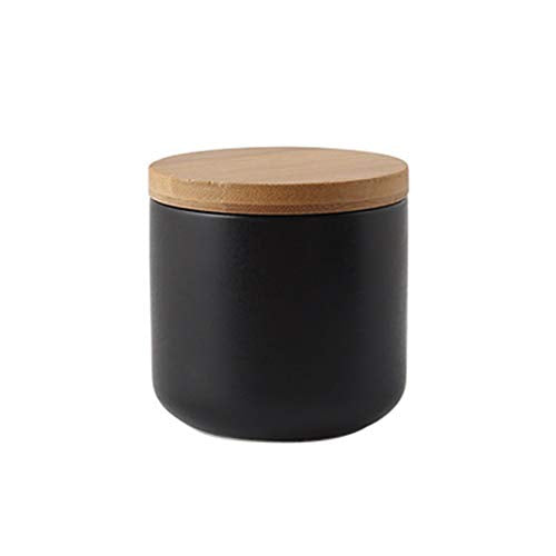 Ceramic Food Storage Jar Canister Modern Design Food Canisters with Airtight Seal Bamboo Lid