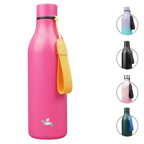 25 oz Insulated Stainless Steel Metal Water Bottle with Strap