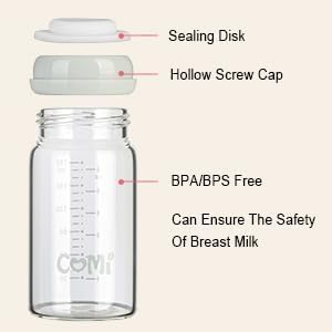 Wide Neck Glass Breastmilk Collection n Storage Bottle (4 Count)