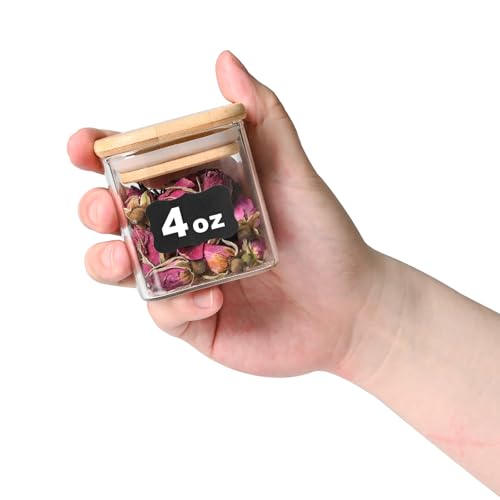 Glass Food Storage Jars Square 4oz (12 Count)
