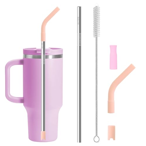 Quality Upgraded 9In Medical Grade 316 Stainless Steel Straws Set 1 PCS with 3 Silicone Accessories
