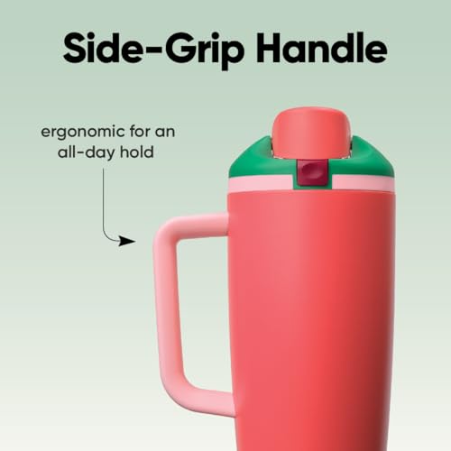FreeSip Tumbler Stainless Steel Water Bottle 40 oz Strawberry Fields