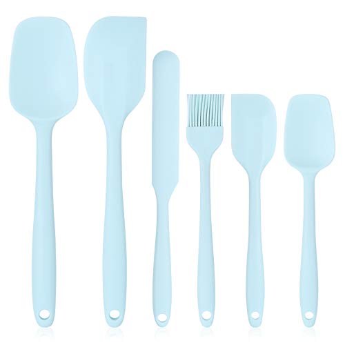 Silicone Spatula Set Food Heat Resistant Kitchen Rubber (6 Count)