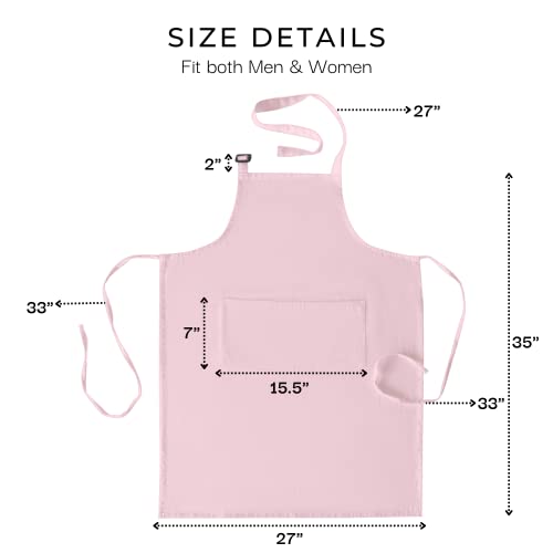 Pack of 2 Chef Apron for Men with pockets 35x27 Inches BBQ Matching Apron for Women