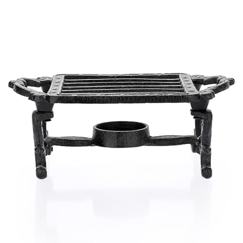 Tea Warmer Cast Iron Tea Pot Warmer with Tealight Candle Holder Sturdy Functional Teapot Warmer Stand for Office Party or Desk RetroTea Pot Heater for Heating Milk