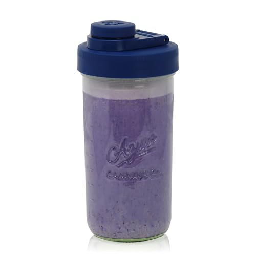 Mason Jar Drinking Cup Pint and Half Drinking Lid and Azure 24oz Jar