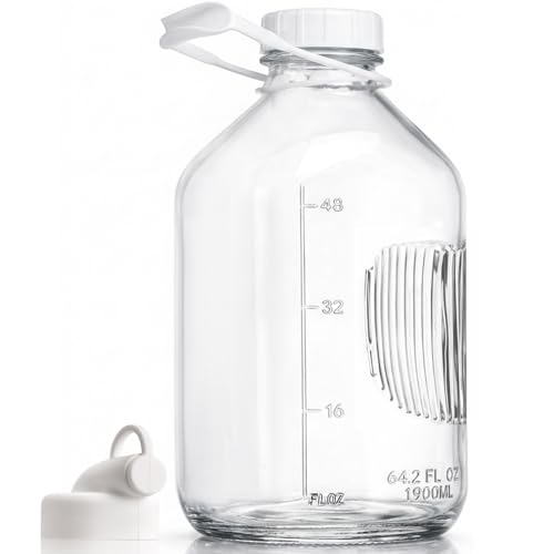 1 Pack 64 Oz Glass Milk Bottle with Lid
