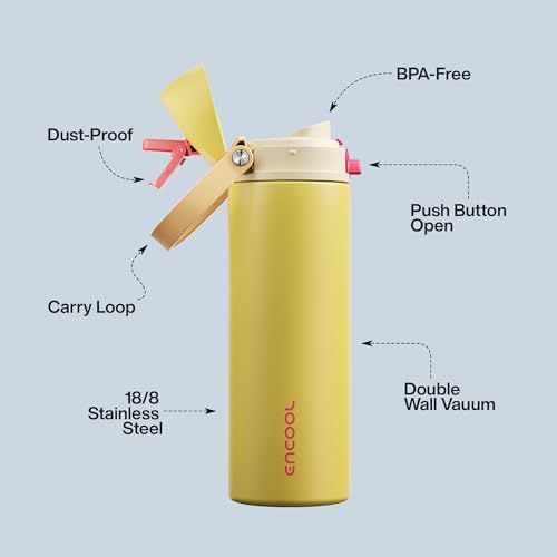 Insulated Water Bottle with Straw