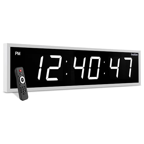 Oversized Digital Wall Clock with Large LED Display & Timer