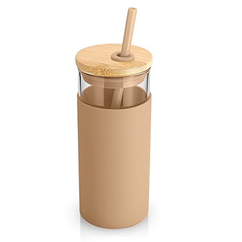 20 oz Glass Tumbler with Lids and Straws (8 Count)