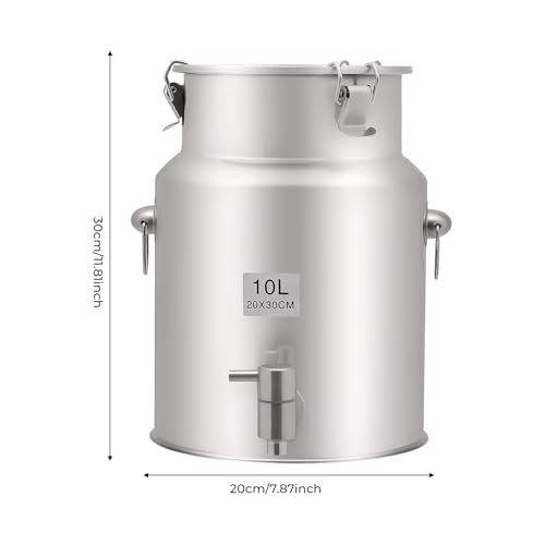 2.64 Gal 304 Stainless Steel Milk Can with Faucet and Sealing Lid