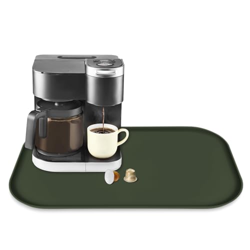 Silicone Coffee Maker Mat with Lip for Countertops
