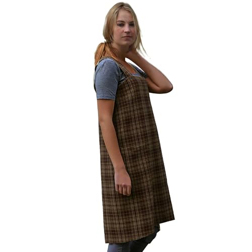 Women's Pinafore Square Apron Baking Cooking Gardening Works Cross Back Cotton