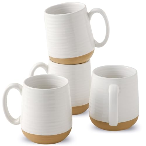Large Ceramic Coffee Mugs Set (4 Count)