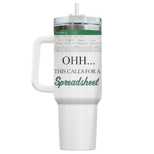 Spreadsheet Funny Office 40 oz Tumbler with Handle