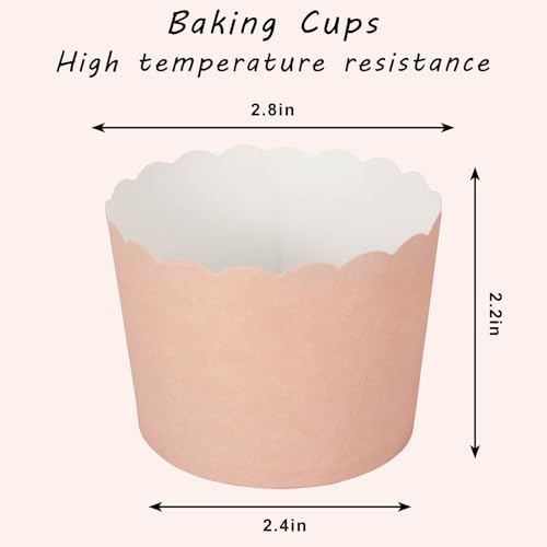 120 Pcs Fall Orange Paper Baking Cups Scalloped Edge Cupcake Wrappers Gradient Orange Cupcake Muffin Cases for AutumnThanksgiving Party (120 Count)