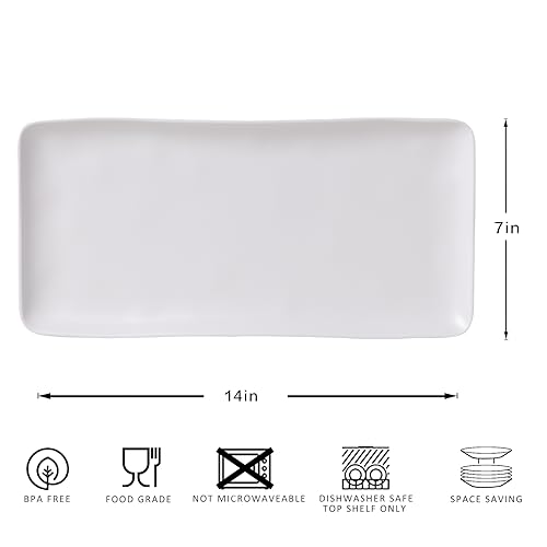 White Melamine Rectangular Serving Platter (4 Count)