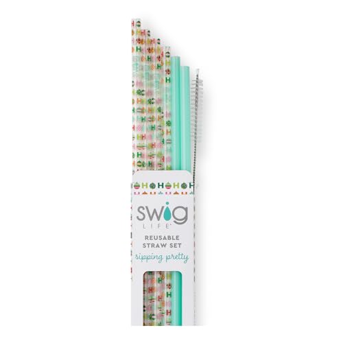 Pack of 6 Reusable Plastic Straws with Cleaning Brush (6 Count)