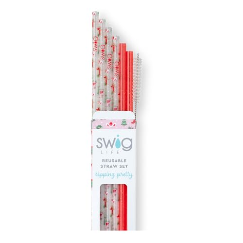 Reusable Straw Set with Cleaning Brush (6 Count)