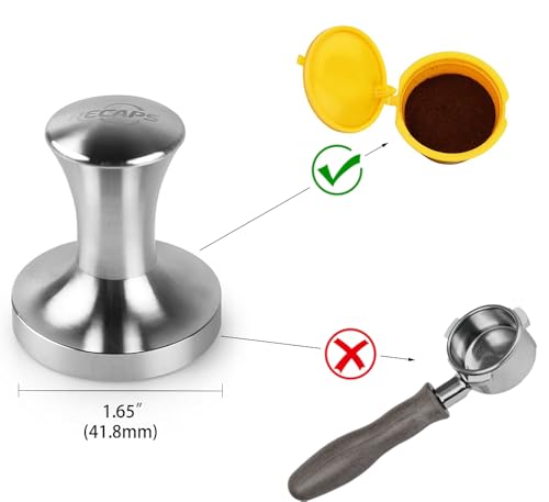Stainless Steel Espresso Coffee Tamper Filling Tool Compatible with Dolce Gusto Machine Reusable Refillable Filters 41.8mm