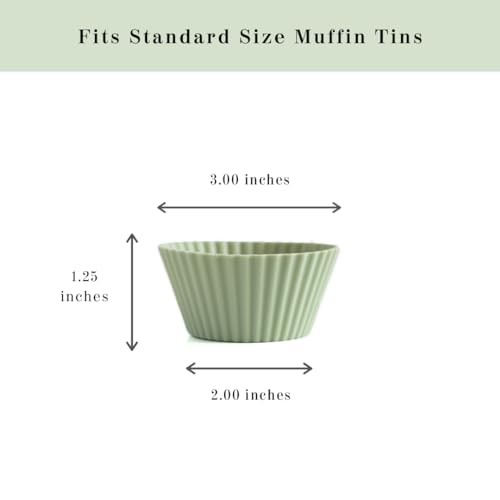 Reusable Silicone Baking Cup Silicone Muffin Liners for Cupcakes (24 Count)